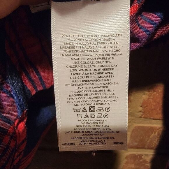 Brooks Brothers Red Fleece mens plaid button up shirt size XL - Picture 4 of 4
